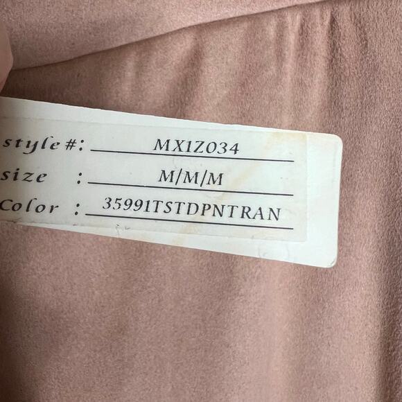 Cupio Pants Medium Pull On Faux Suede High Rise Tapered Ankle Tan Casual New - Picture 7 of 9